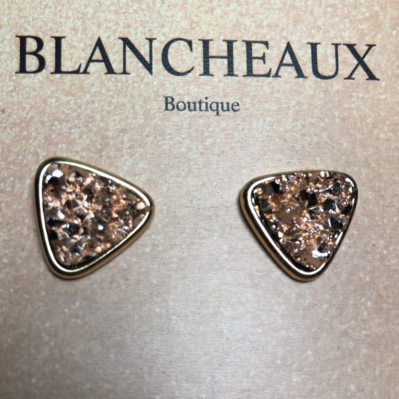 Blancheaux Boutique Jewelry - New Blancheaux Boutique Rose Gold Druzy Earrings